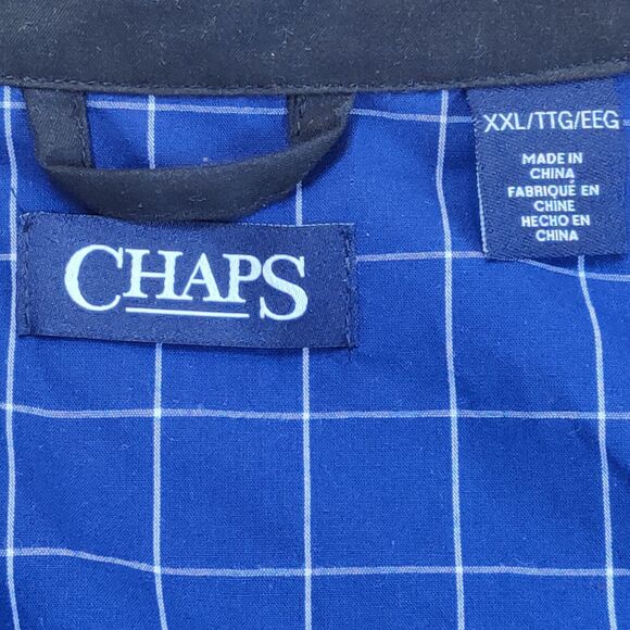Chaps Ralph Lauren Mens XXL Harrington Jacket Black Bomber Blue Check Lining - Picture 5 of 15